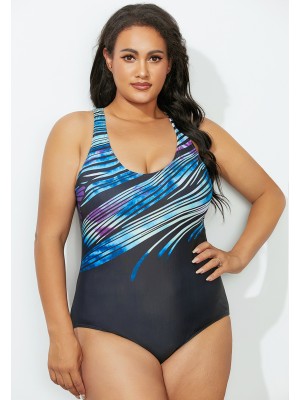 Maillot De Bain Une Pièce Lines Front X-Back Tank