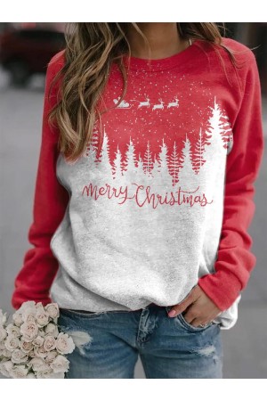 Sweat col rond confortable Merry Christmas femme