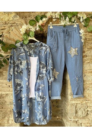 Costumes deux pièces décontractés à imprimé floral