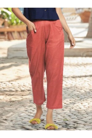 Pantalon Uni Décontracté À Taille Élastique