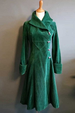 1970s Green Corduroy Winter Coat Green