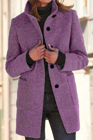 Solid Color Classic Wool Coat