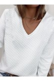 Casual V Neck Plain Sweatshirt