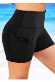 High Waisted Pocket Detail Swim Shorts