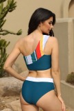 AquaNora V Front Patchwork One Shoulder Bikini Set