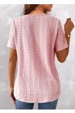 Twisted Pink V Neck Short Sleeve T Shirt