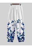 Floral Loose Casual V Neck TwoPiece Set