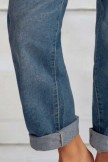 Blue Casual Buttoned Pants Denim Trousers