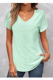 Mint Green Lace Short Sleeve T Shirt