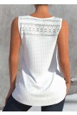 Lace White V Neck Tank Top