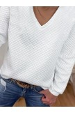 Casual V Neck Plain Sweatshirt