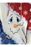 Women's Cute Snowman Face Print Hoodie