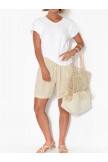 Cottonblend Linen Casual Holiday Plain Shorts