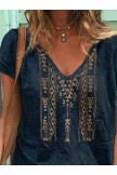Casual V Neck Short Sleeve TShirt